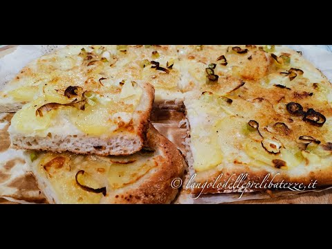 Focaccia cipolla e patate con esubero di pasta madre