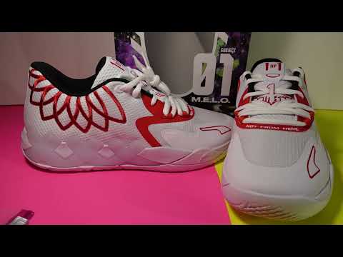 Puma MB. 01 Low Team Colors. White Red. How Good Are They? Lamelo Ball shoes