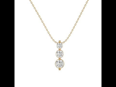 Pandantiv Aur 18k Deluxe Three-stone drop Real Diamonds - Angelina