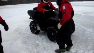 ATV Race Crash On Ice