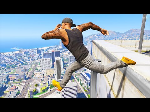 GTA 5: Jumping off Highest Buildings - GTA V Funny Moments #5