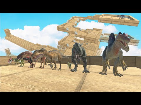 SPIRAL SPEED RACE DINOSAURS GO DOWN! | Animal Revolt Battle Simulator