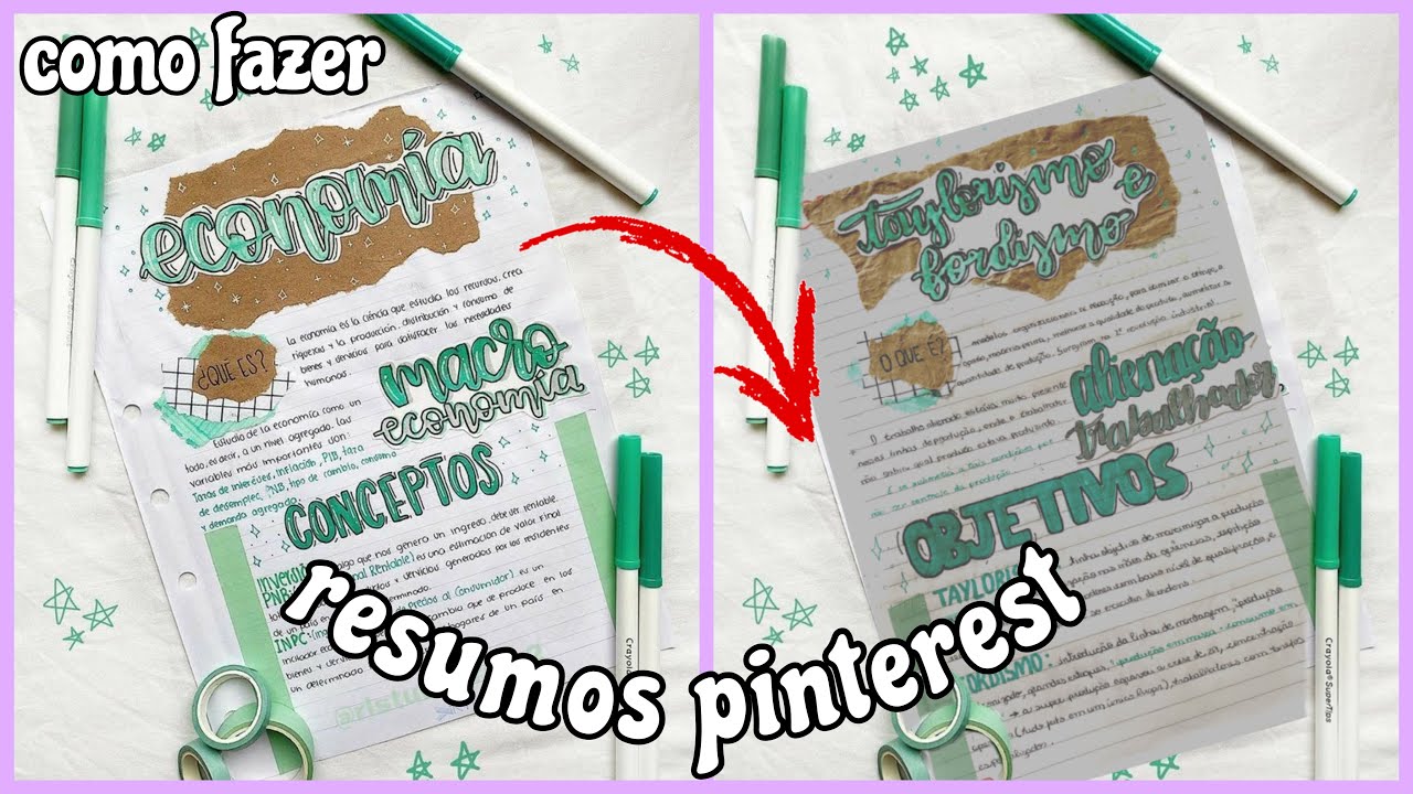 como fazer RESUMOS igual PINTEREST || dicas de lettering