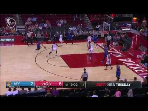 Derrick Rose First Basket as a Knick | Knicks vs Rockets | 2016-17 NBA Preseason