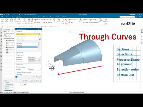 NX_Surface_Modeling | #Through Curves | Through Curves in NX | #nxtutorials | NX CAD | Cad2liv