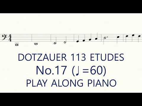 Dotzauer Cello Etude No.17 ♩=60 Slow Exercises Play Along Piano