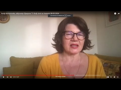 Sonja Simonovska, ukljucenje - Dijaspora TV - Bolji zivot sa Vesnom 28 03 2024