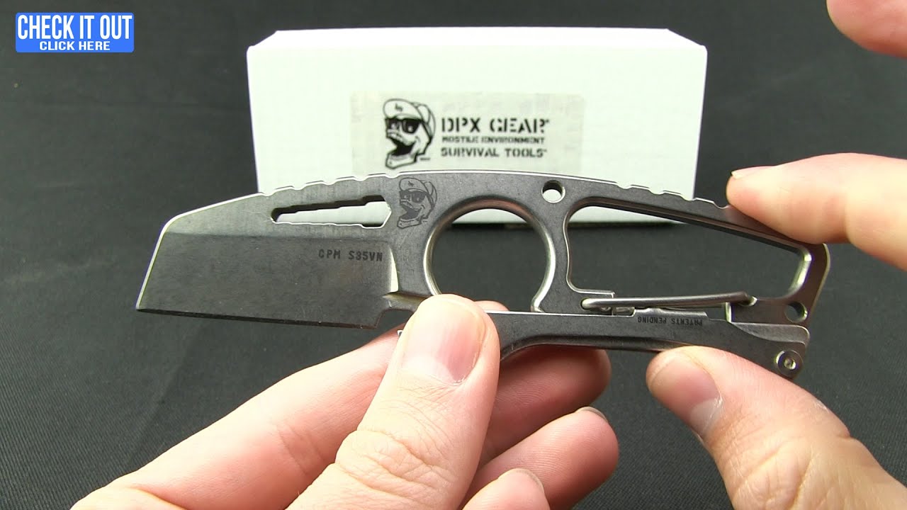 DPx HIT Cutter Fixed Blade Knife Centric Pivot Handle/Guard (2" Stonewash)