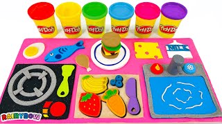 Play Doh Toy Kitchen Cooking | Making Fruit, Vegetables and Foods with Play Doh
