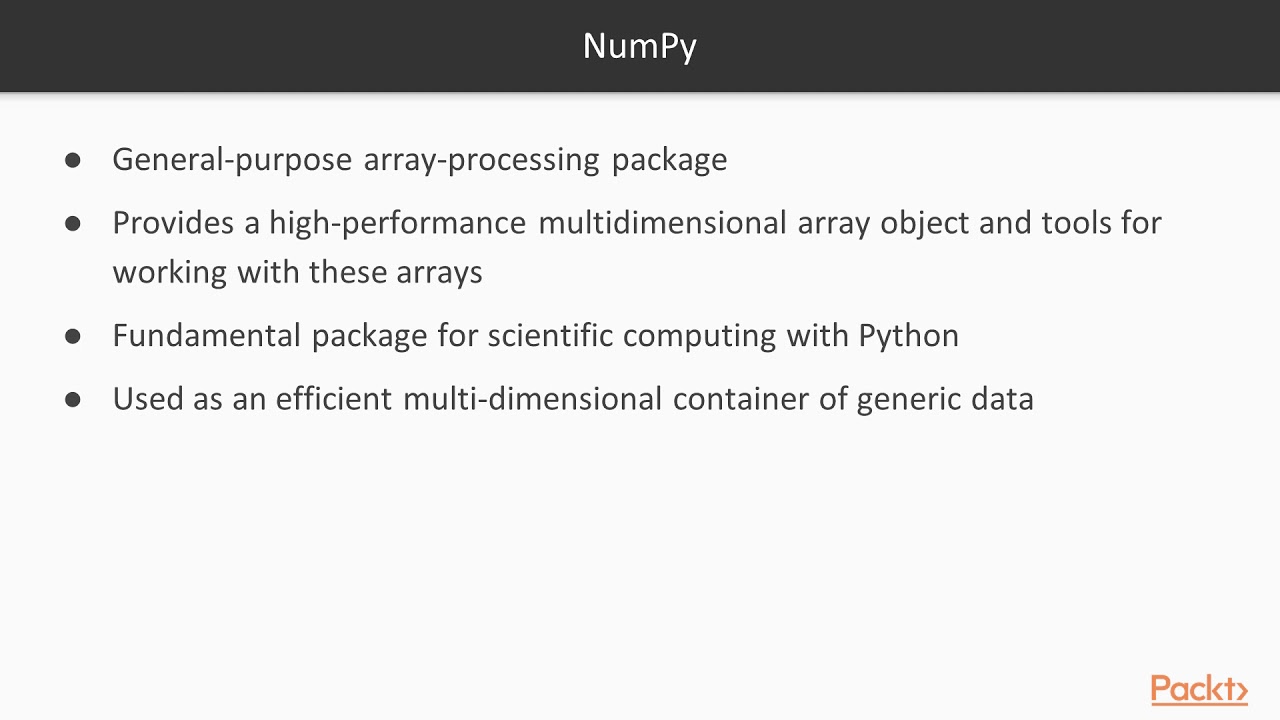 Fast Numerical Computing with Python: Introduction to NumPy | packtpub.com
