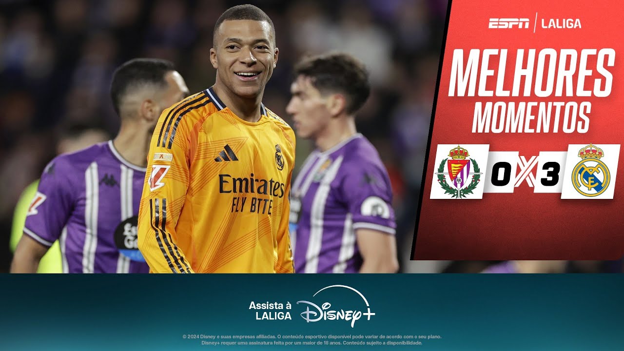 MBAPPÉ DESTRÓI COM HAT-TRICK, Real Madrid vence o Valladolid e aumenta vantagem na liderança