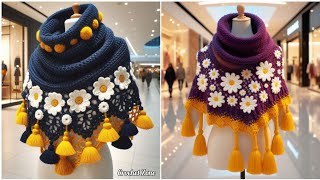 Elegant Crochet Ladies Shawl Design Ideas | Stylish & Easy Patterns. #crochet #knitting #diy #craft 