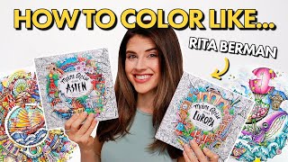 HOW TO COLOR LIKE RITA BERMAN 🌈✨ // Adult Coloring Tutorial