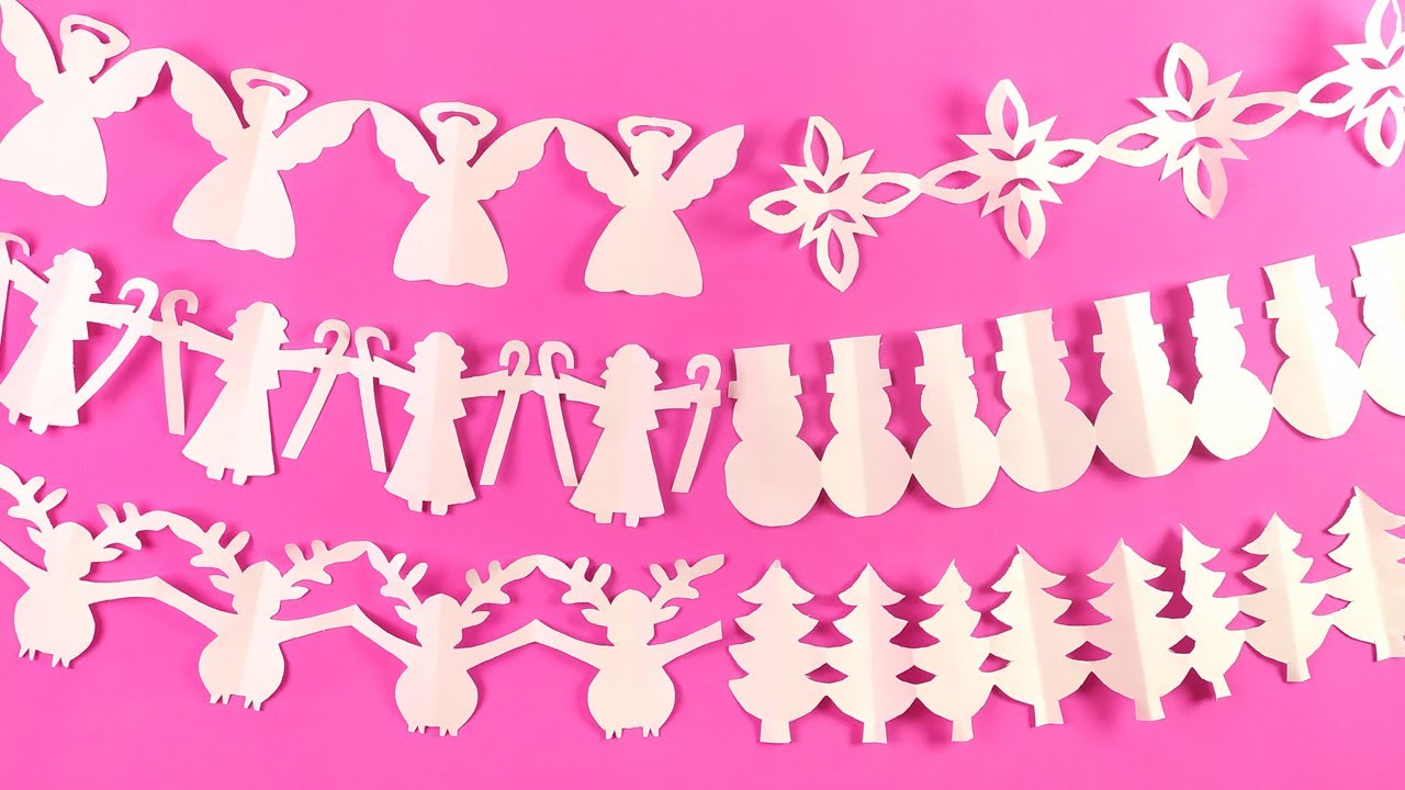 🎁GUIRNALDAS NAVIDEÑAS SÚPER FÁCILES DE PAPEL - CÓMO HACER ADORNOS PARA DECORAR EN NAVIDAD