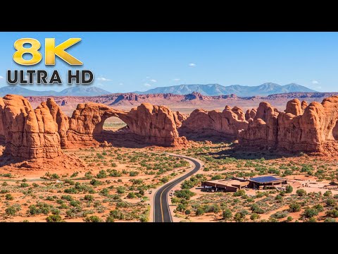 Geologic Wonderland - Arches National Park Utah Scenic Drive Tour 8K