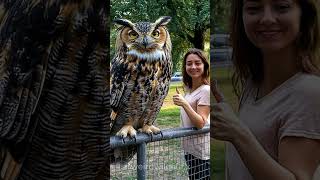 Eurasian eagle owl! Largest owl in the world! #animals #bizzare #owls #shorts #large