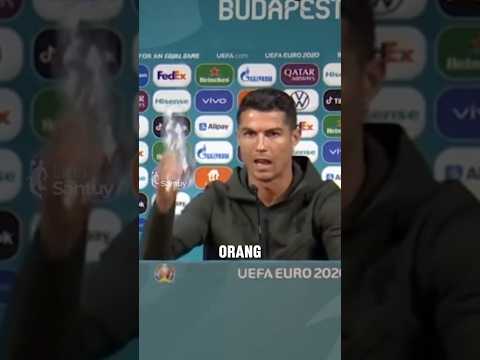 Kenapa Ronaldo menyingkirkan minumannya?🤔👀