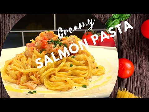 PASTA CREMOSA AL SALMONE e pomodorini #ricettafacile