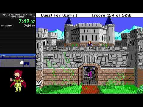 Quest for Glory 1: So You Want To Be A Hero (EGA), 100% (Fighter) in 22:15 by davidtki