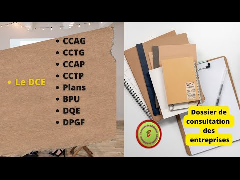 Le dossier de consultation des entreprises/Le DCE: Marchés publics/ étude de prix