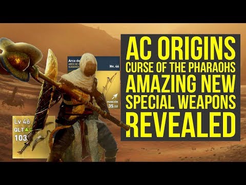 Assassin's Creed Origins Curse of the Pharaohs NEW SPECIAL WEAPONS & Mount Revealed (AC Origins DLC) Video