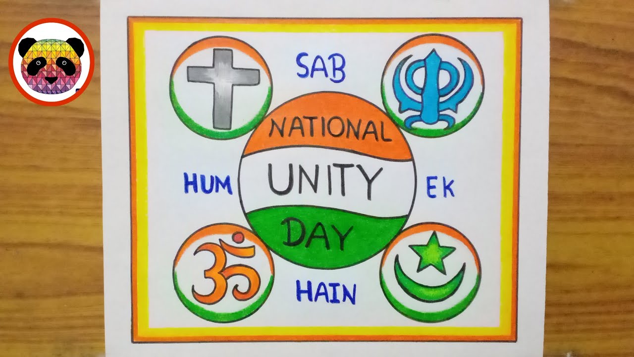 National Unity Day Drawing / National Unity Day poster easy / Rashtriya Ekta Diwas Drawing / Unity