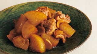 大根と鶏肉の煮物を作る