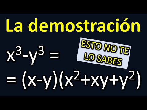 Diferencia de cubos. Demostración x³-y³=(x-y)(x²+xy+y²)