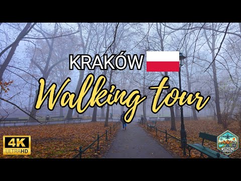 Kraków, Poland Walking Tour [4K] – A foggy winter morning stroll through the old town 🇵🇱