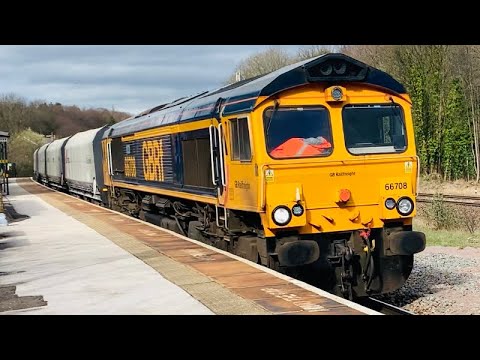 GBRf 66708 At Dore & Totley From Doncaster Down Decoy Gbrf To Peak Forest Cemex Gbrf