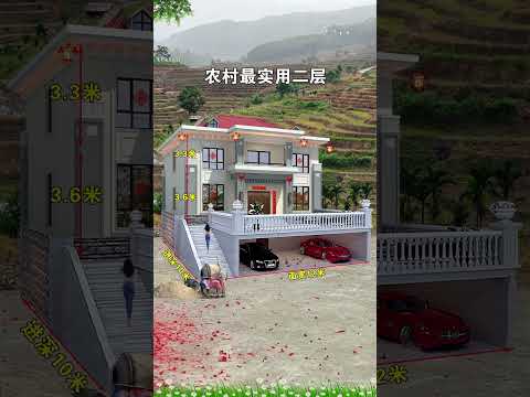 The most practical two-story rural self-built house, homestead building, villa design #12