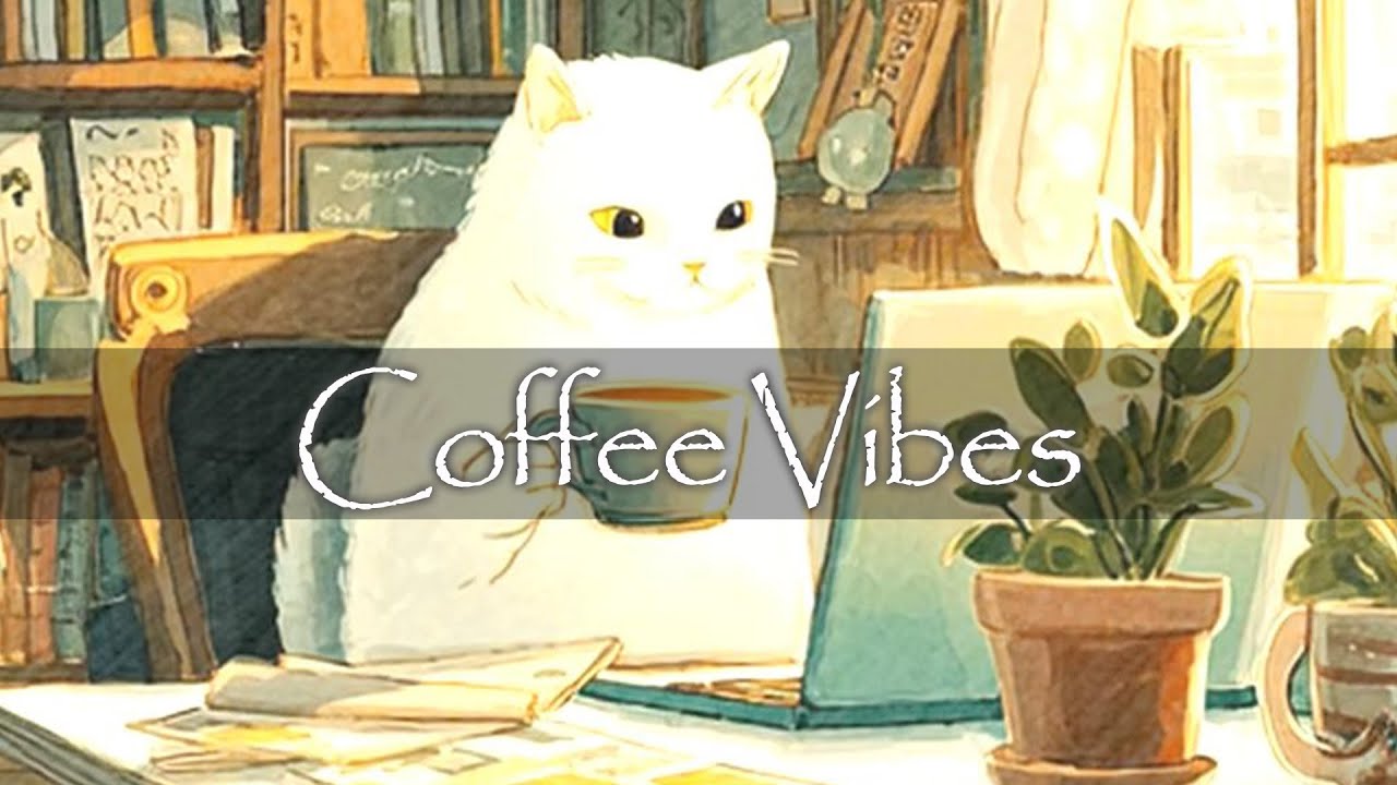 【カフェ】もふもふ白猫と一緒  -Cafe time with white cat-《1hours》【ジャズ ボサノバ/Jazz Bossa Nova Music/ボーカル/作業用BGM】