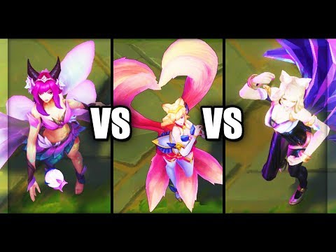 Elderwood Ahri vs Star Guardian Ahri vs KDA Ahri Skins Comparison (League of Legends)