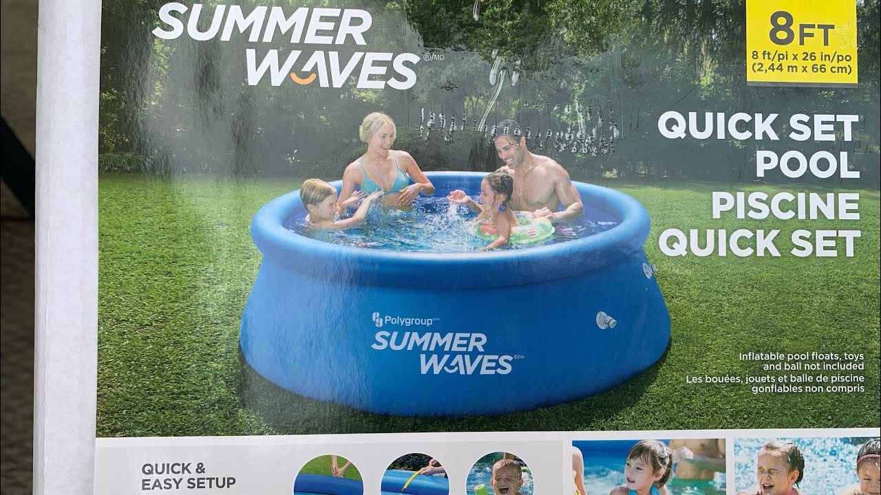 Inflatable Pool quick set up | 8Ft x 26in | Summer Waves