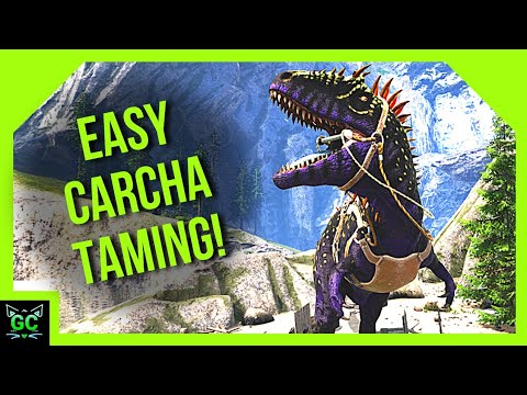 Taming My FIRST Carcharodontosaurus EASY with NO TRAP! Ep:27(ARK Fjördur)