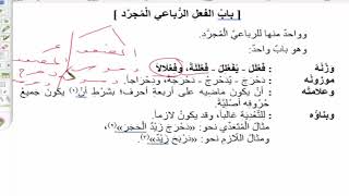 شرح  "البِناءُ في عِلْمِ التَّصْريفِ "(28) /  الرباعي المجرد فعْلل image