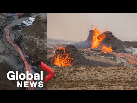 Iceland volcano: River of lava flows from new fissure as hikers evacuated