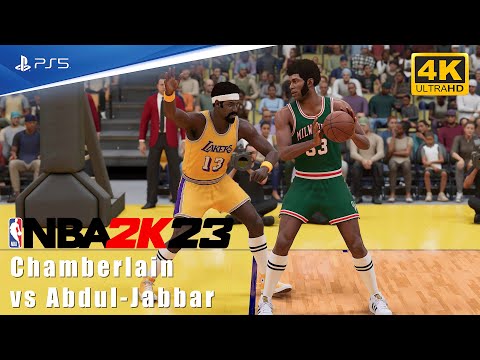 NBA 2K23 [PS5 4K] '71 Bucks vs '71 Lakers  - Kareem Abdul-Jabbar vs Wilt Chamberlain - UHD Gameplay