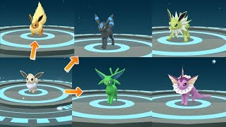 How to get all gen 1 &amp; 2 Shiny Eevee Evolution! Eeveelution in Pokemon Go