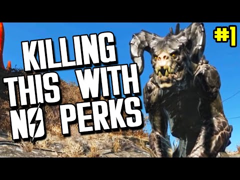 CONCORD DEATHCLAW WITH NO PERKS | Fallout 4 Survival Walkthrough Part 1