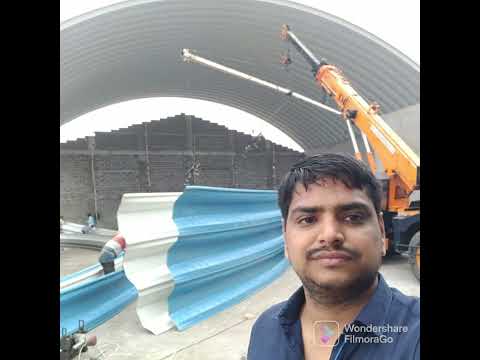 Steel curve shape warehouse self supported roofing sheets