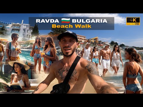 ☀️ Walking Main Beach Ravda 🇧🇬 Bulgaria - 2024 4K