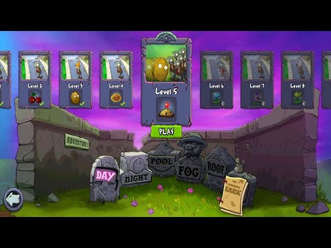 Walkthrough Plants Vs Zombies - Day Level 5 ( Adventure 2 )