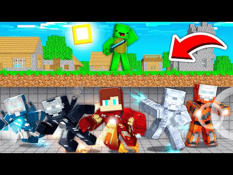 All Iron Man Armor Speedrunner vs Hunter in Minecraft - Maizen JJ and Mikey
