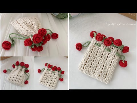 Túi dây rút hoa hồng