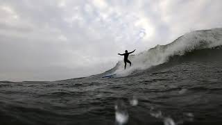 Surfing in Sweden - POV - Huge foamies on weird reef - RAW FOOTAGE