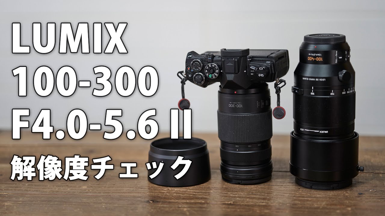 LUMIX G VARIO 100-300mm F4.0-5.6 II レビュー その1。解像度チェックとLEICA 100-400mm F4.0-6.3 IIと比較 #omsystem #om5