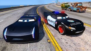Police Car Lightning McQueen vs Jackson Storm - Hot pursuit - Police Chase - Cars and Friends