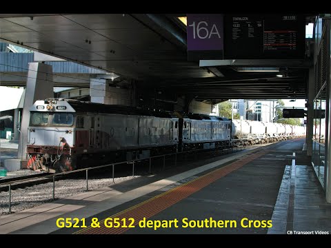 QUBE - G521 G512 Depart Southern Cross on the Dandenong Cement