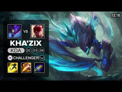 Canyon Kha'Zix vs Lee Sin Jungle - KR Challenger - Patch 13.16 Season 13